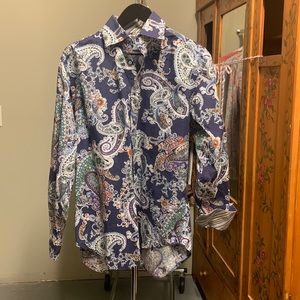 Thomas Dean Mens Cotton Printed Shirt L